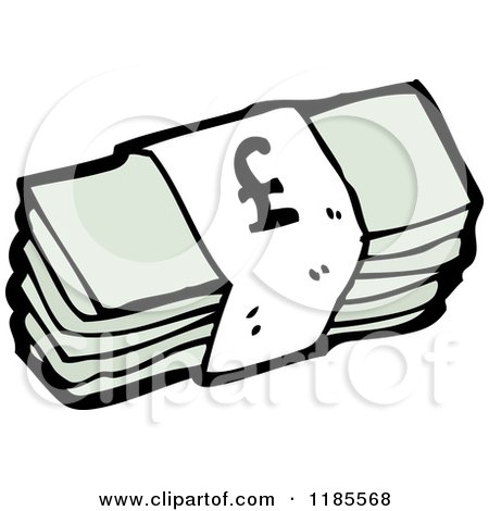 Cartoon of a Stack of Money - Royalty Free Vector Illustration by lineartestpilot
