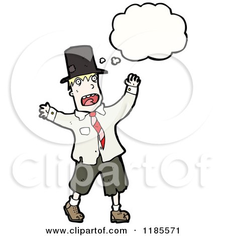 Cartoon of a Hobo Thinking - Royalty Free Vector Illustration by lineartestpilot