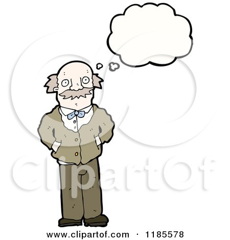 Cartoon of a Balding Man Thinking - Royalty Free Vector Illustration by lineartestpilot