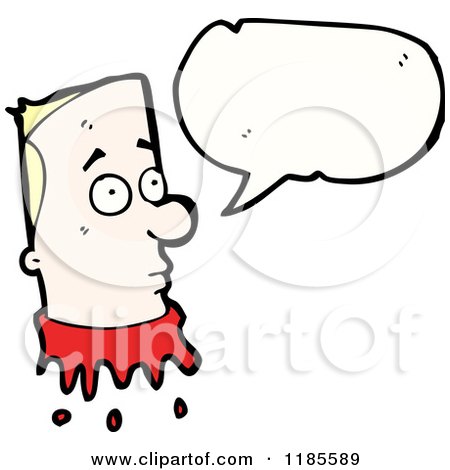 Cartoon of a Man's Decapitated Head Speaking - Royalty Free Vector Illustration by lineartestpilot