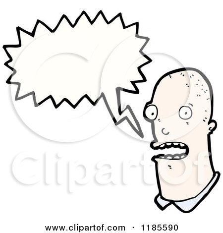 Cartoon of a Bald Man's Head Speaking - Royalty Free Vector Illustration by lineartestpilot