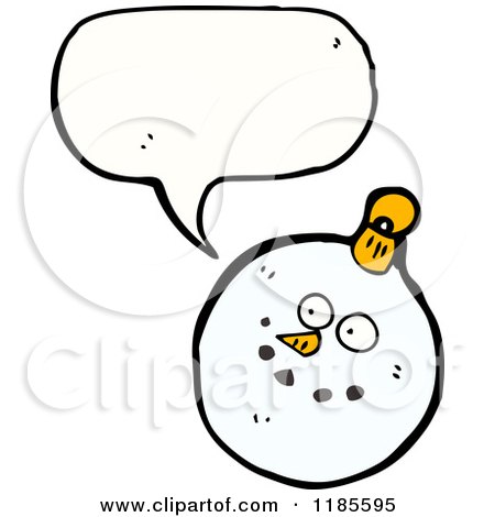 Cartoon of a Snowman Chsistmas Ornament Speaking - Royalty Free Vector Illustration by lineartestpilot