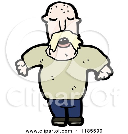 Cartoon of a Man with a Mustache - Royalty Free Vector Illustration by lineartestpilot