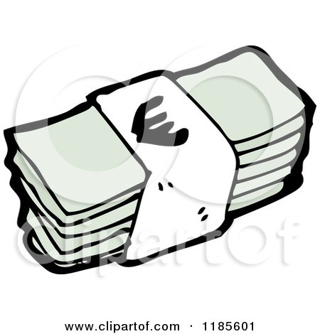 Cartoon of a Stack of Money - Royalty Free Vector Illustration by lineartestpilot