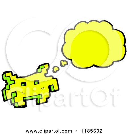 Cartoon of a Video Game Character Thinking - Royalty Free Vector Illustration by lineartestpilot