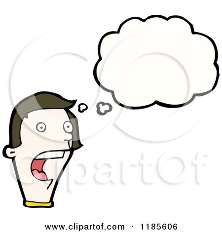 Cartoon of a Man's Head Thinking - Royalty Free Vector Illustration by lineartestpilot