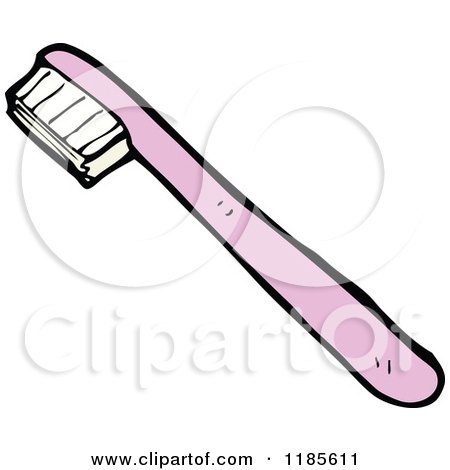 Cartoon of a Toothbrush - Royalty Free Vector Illustration by lineartestpilot