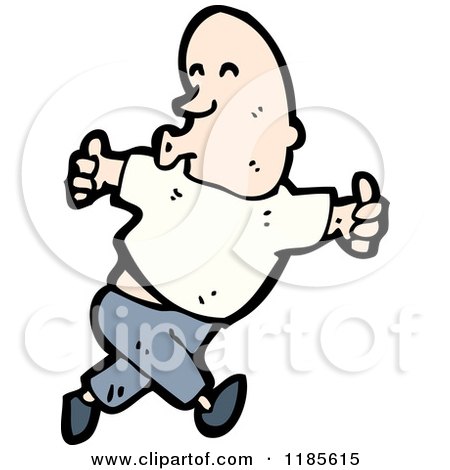 Cartoon of a Bald Man Whistling - Royalty Free Vector Illustration by lineartestpilot