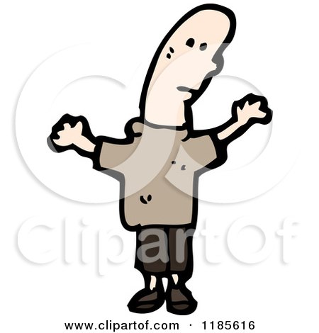 Cartoon of a Bald Man - Royalty Free Vector Illustration by lineartestpilot
