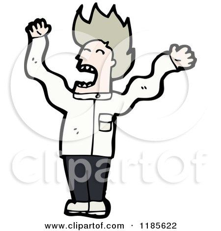 Cartoon of a Crazy Man - Royalty Free Vector Illustration by lineartestpilot