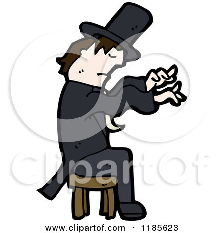 Cartoon of a Man Playing an Imaginary Piano - Royalty Free Vector Illustration by lineartestpilot