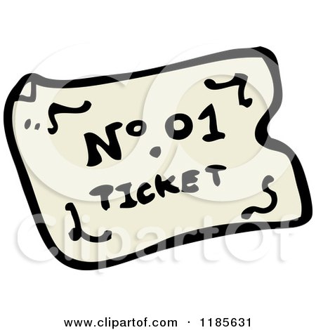 Cartoon of a Ticket for Admission - Royalty Free Vector Illustration by lineartestpilot