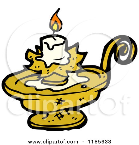 Cartoon of a Flaming Candle - Royalty Free Vector Illustration by lineartestpilot