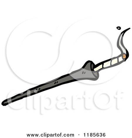 Cartoon of a Cigarette in a Cigarette Holder - Royalty Free Vector Illustration by lineartestpilot