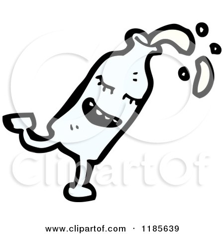 Cartoon of a Dancing Milk Bottle - Royalty Free Vector Illustration by lineartestpilot