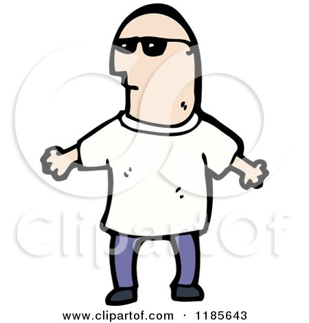 Cartoon of a Man Wearing Sunglasses - Royalty Free Vector Illustration by lineartestpilot