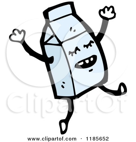 Cartoon of a Dancing Milk Carton - Royalty Free Vector Illustration by lineartestpilot