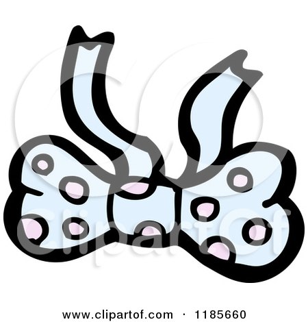 Cartoon of a Polka Dot Bow - Royalty Free Vector Illustration by lineartestpilot