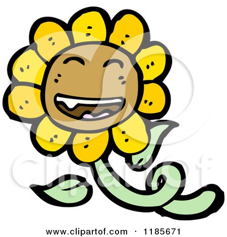 Cartoon of a Sunflower - Royalty Free Vector Illustration by lineartestpilot