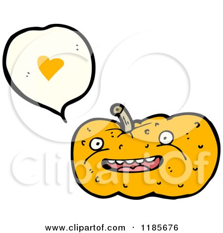 Cartoon of a Pumpkin Speaking - Royalty Free Vector Illustration by lineartestpilot
