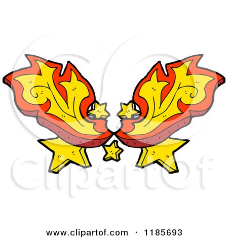 Cartoon of a Flame Design Element - Royalty Free Vector Illustration by lineartestpilot