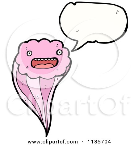 Cartoon of a Pink Ice Cream Cone - Royalty Free Vector Illustration by lineartestpilot