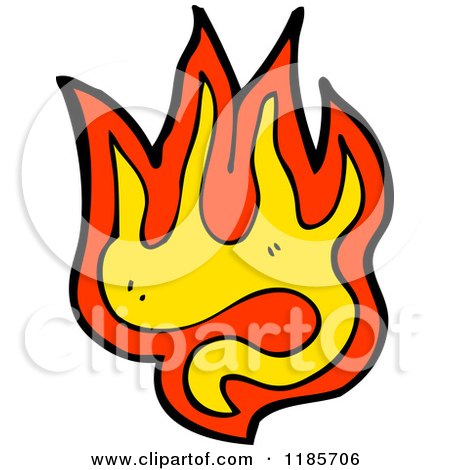 Cartoon of a Flame Design Element - Royalty Free Vector Illustration by lineartestpilot