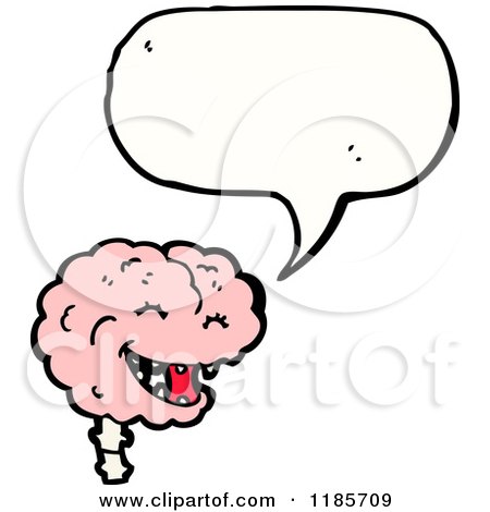 Cartoon of a Speaking Brain - Royalty Free Vector Illustration by lineartestpilot
