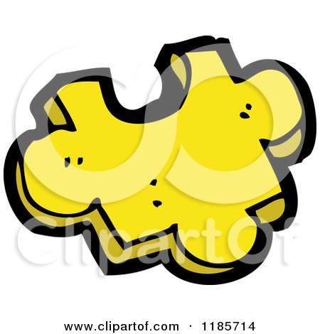 Cartoon of a Yellow Puzzle Piece - Royalty Free Vector Illustration by lineartestpilot