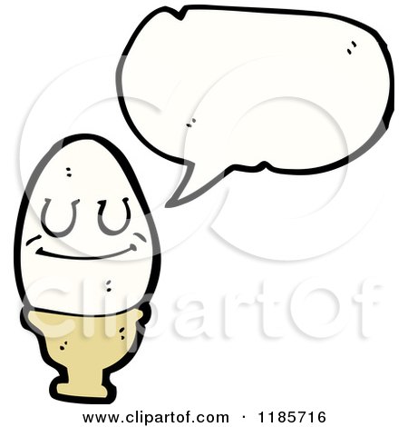 Cartoon of an Egg in an Egg Cup Speaking - Royalty Free Vector Illustration by lineartestpilot
