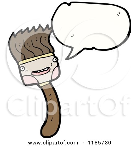 Cartoon of a Speaking Paintbrush - Royalty Free Vector Illustration by lineartestpilot