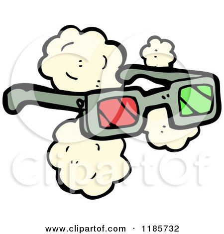 Cartoon of 3D Glasses - Royalty Free Vector Illustration by lineartestpilot