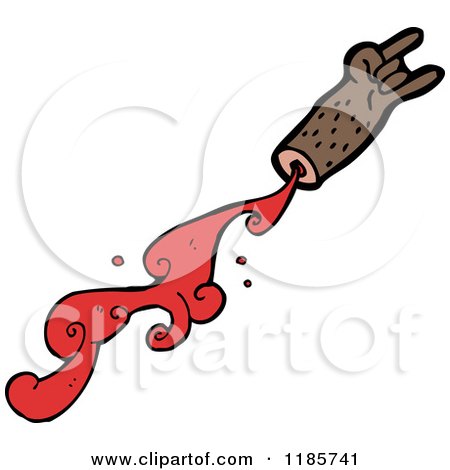 Cartoon of a Bloody Severed Arm - Royalty Free Vector Illustration by lineartestpilot