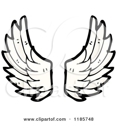 Cartoon of a Pair of Wings - Royalty Free Vector Illustration by lineartestpilot