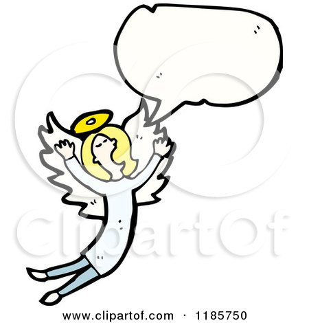 Cartoon of an Angel Speaking - Royalty Free Vector Illustration by lineartestpilot