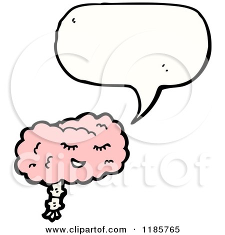 Cartoon of a Speaking Brain - Royalty Free Vector Illustration by lineartestpilot