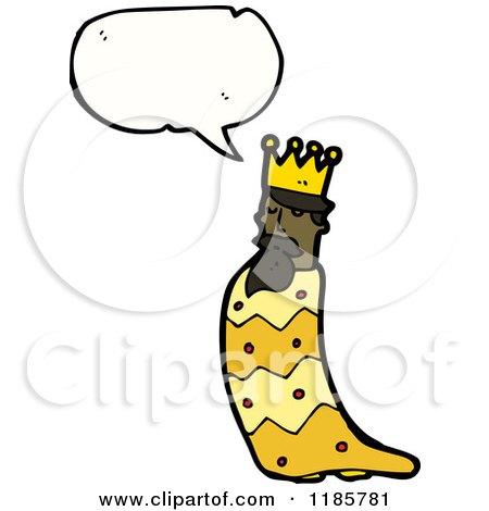 Cartoon of an African American King Speaking - Royalty Free Vector Illustration by lineartestpilot
