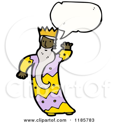 Cartoon of an African American King Speaking - Royalty Free Vector Illustration by lineartestpilot