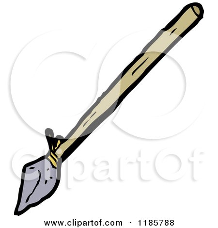 Cartoon of a Primitive Spear - Royalty Free Vector Illustration by lineartestpilot