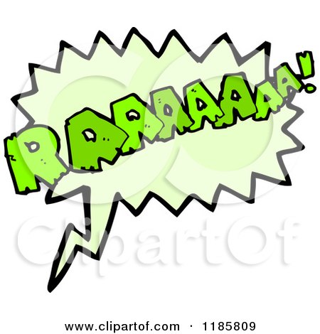 Cartoon of the Word Raaaaaa I in a Speaking Bubble - Royalty Free Vector Illustration by lineartestpilot