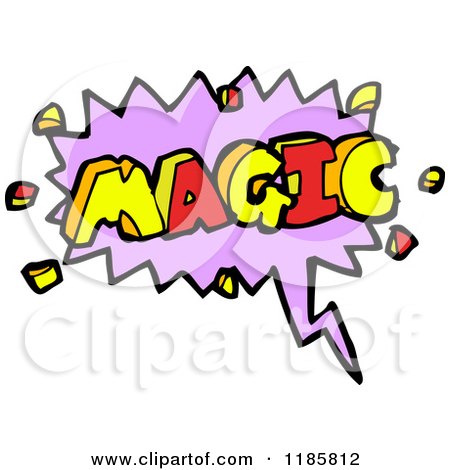 Cartoon of the Word Magic in a Speaking Bubble - Royalty Free Vector Illustration by lineartestpilot