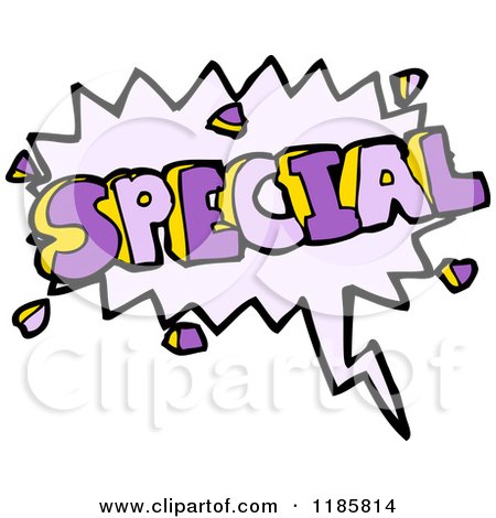 Cartoon of the Word Special in a Speaking Bubble - Royalty Free Vector Illustration by lineartestpilot