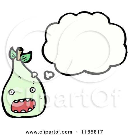 Cartoon of a Thinking Pear - Royalty Free Vector Illustration by lineartestpilot