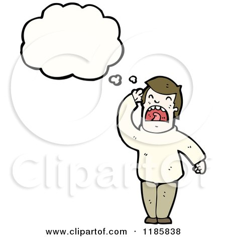 Cartoon of a Man Crying and Thinking - Royalty Free Vector Illustration by lineartestpilot