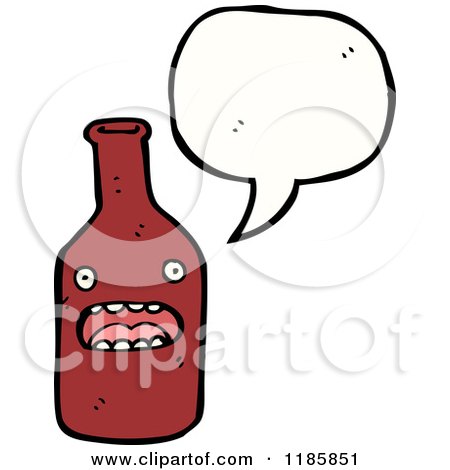 Cartoon of a Bottle Speaking - Royalty Free Vector Illustration by lineartestpilot