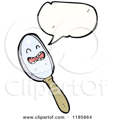 Cartoon of a Speaking Magnifying Glass - Royalty Free Vector Illustration by lineartestpilot