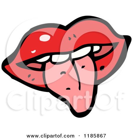 Cartoon of a Red Lipped Mouth - Royalty Free Vector Illustration by lineartestpilot