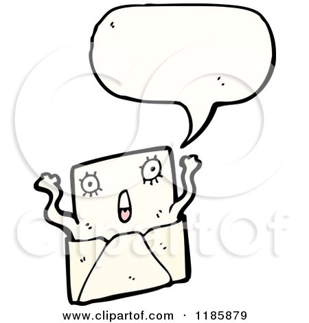 Cartoon of a Letter and Envelope Walking and Speaking - Royalty Free Vector Illustration by lineartestpilot