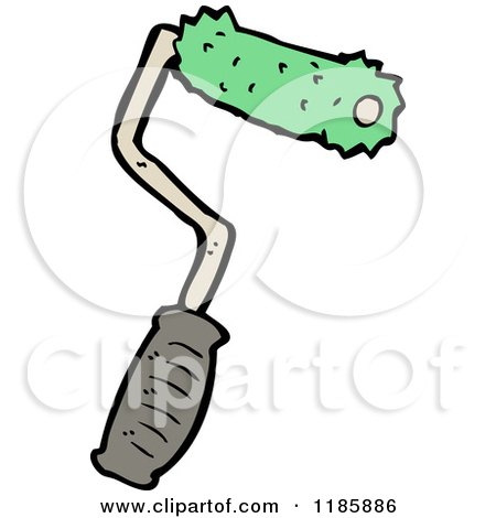 Cartoon of a Paint Roller - Royalty Free Vector Illustration by lineartestpilot