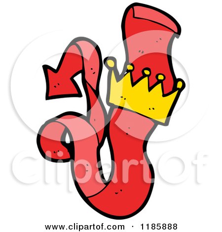 Cartoon of a Ribbon with a Crown - Royalty Free Vector Illustration by lineartestpilot